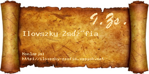Ilovszky Zsófia névjegykártya